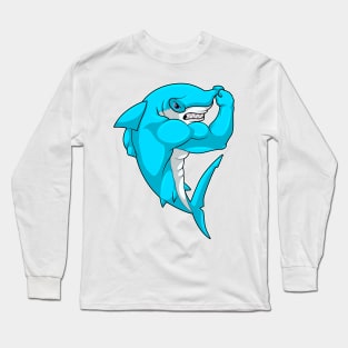 Hammerhead shark as Bodybuilder at Bodybuilding Long Sleeve T-Shirt